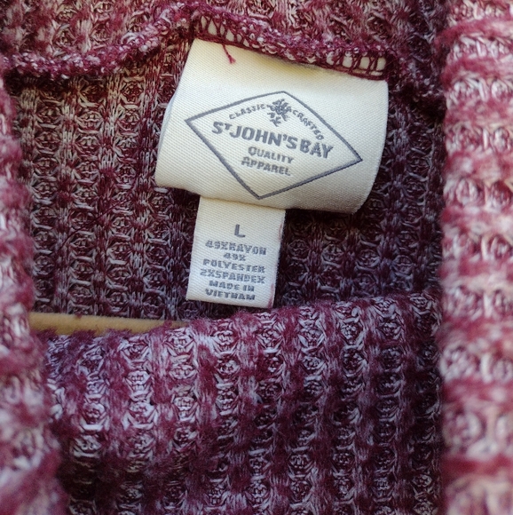 St John's bay Pink Long Sweater with Slouchy Neck Size Large - Picture 5 of 8